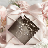 Bruine rustieke boom luifel lichten Woodland bruil Bedankjes Labels