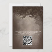 Bruine Rustieke Boom Slingerlichten QR Code Bruilo Kaart (Achterkant)