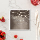 Bruine rustieke boom string lichten Woodland bruil Servet (Insitu)