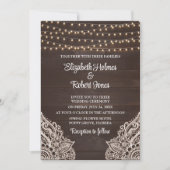 Bruine rustieke houten bruiloft uitnodiging (Voorkant)