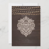 Bruine rustieke houten bruiloft uitnodiging (Achterkant)