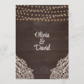 Bruine Rustieke Houten Slinger Licht Trouwprogramm Programmakaart (Voorkant)
