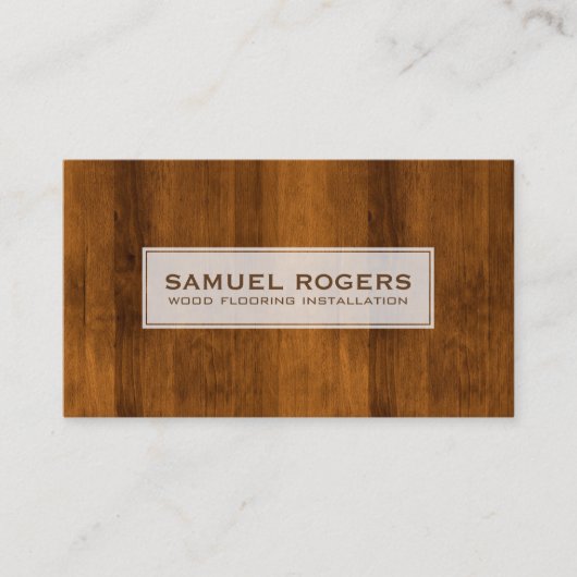 Bruine rustieke houten textuur visitekaartje (Voorkant)
