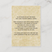 Bruine rustieke metselaarpot wenskaarten informatiekaartje (Achterkant)