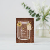 Bruine rustieke metselaarpot wenskaarten informatiekaartje (Staand voorkant)