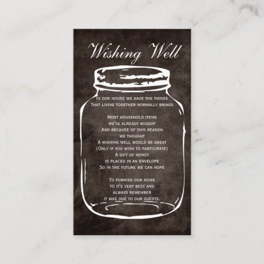 Bruine rustieke metselaarpot wenskaarten informatiekaartje (Voorkant)