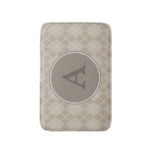 Bruine Rustieke Monogram Badmat Vloerkleed (Voorkant Verticaal)