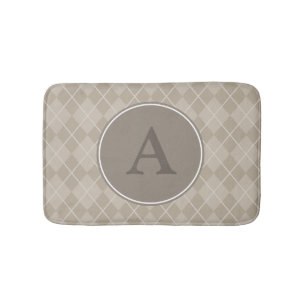 Bruine Rustieke Monogram Badmat Vloerkleed