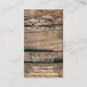 Bruine rustieke oude houten plank textuur visitekaartje (Achterkant)