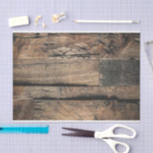 Bruine Rustieke Oude Houten Plank Trouwfeest Tissuepapier (Craft)