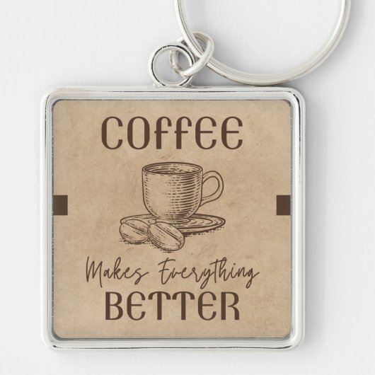 Bruine rustieke Vintage Sleutelhanger (Voorkant)