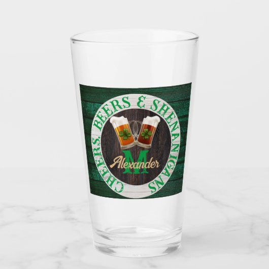 Bruine Rustige houtkap Beers Shenanigans Glas (Voorkant)