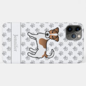 Bruine Ruwharige Jack Russell Terrier Hond & Naam Case-Mate iPhone Case (Achterkant (horizontaal))