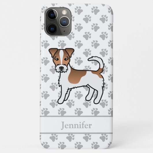 Bruine Ruwharige Jack Russell Terrier Hond & Naam Case-Mate iPhone Case (Achterkant)