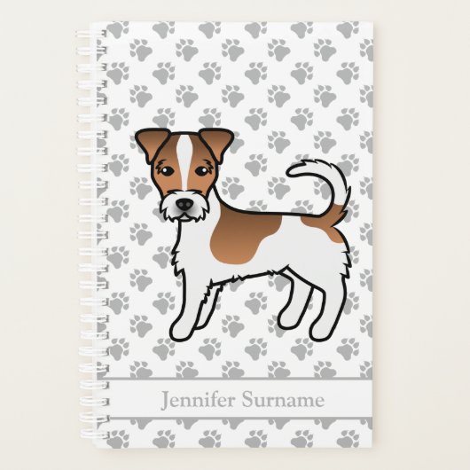Bruine Ruwharige Jack Russell Terrier Hond & Naam Planner (Voorkant)