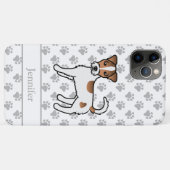 Bruine ruwharige Parson Russell Terrier & Naam Case-Mate iPhone Case (Achterkant (horizontaal))