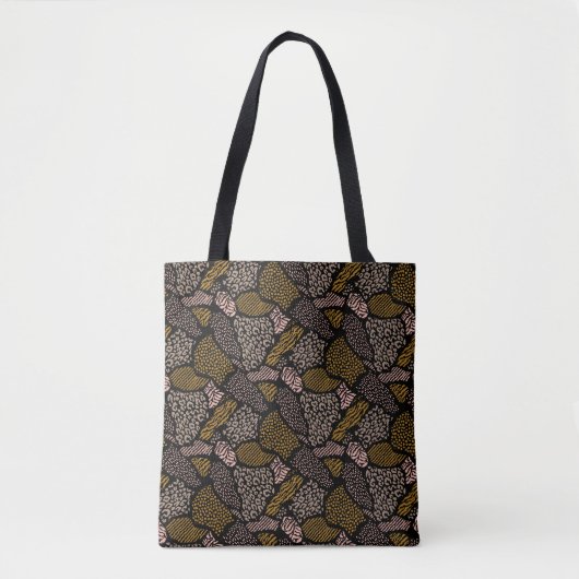 Bruine Safari Dierenprint Tote Bag (Voorkant)