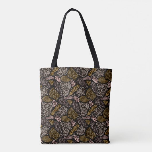 Bruine Safari Dierenprint Tote Bag (Achterkant)