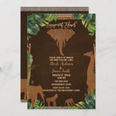 Bruine Safari Oerwoud Zoo Dieren Verloving Douche Kaart (Voorkant / Achterkant)