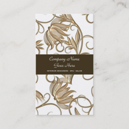 Bruine salonharing visitekaartje (Voorkant)