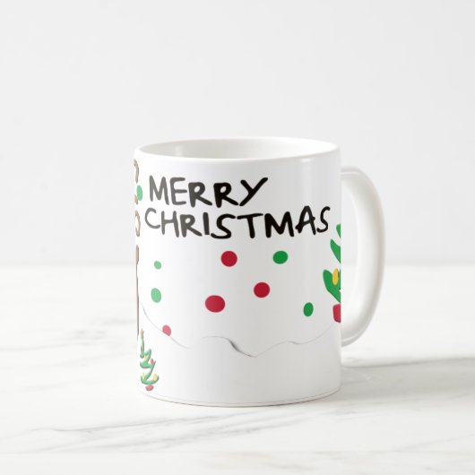 Bruine Santa en Rudolph speelse Kerst Mok (Voorkant rechts)