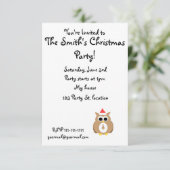 Bruine santa owl kaart (Staand voorkant)