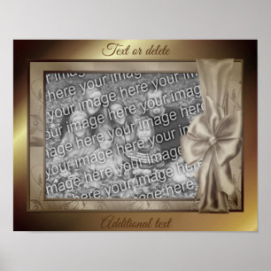 Bruine Satijnen Boog Frame Maak Je Eigen Foto  Poster