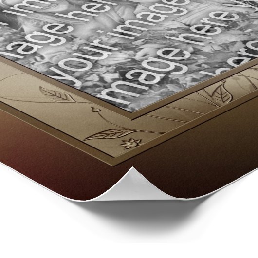 Bruine Satijnen Strik Frame Maak Je Eigen Foto  Poster (Hoek)