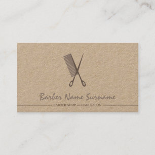 Bruine schaarser Hair Comb Barber shop Modern Visitekaartje