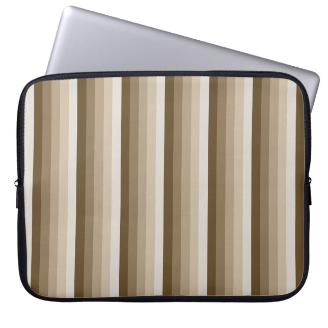 Bruine schaduwstrepen laptop sleeve (Voorkant)