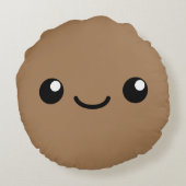 Bruine schat rond kussen (Achterkant)