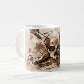 bruine schedel en kruisbeenderen koffiemok (Voorkant links)