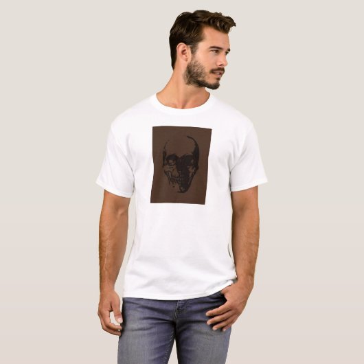 Bruine schedel t-shirt (Voorkant volledig)