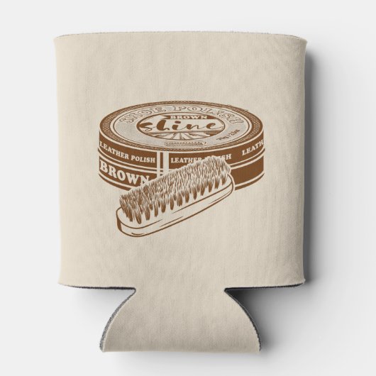 Bruine schoen polish tin blikjeskoeler (Achterkant)