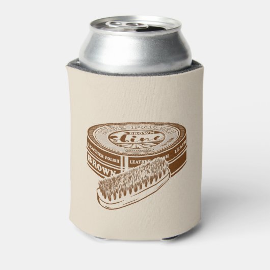 Bruine schoen polish tin blikjeskoeler (Blikje Achterkant)