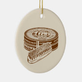 Bruine schoen polish tin keramisch ornament (Rechts)