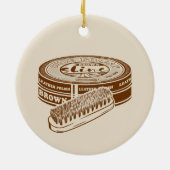 Bruine schoen polish tin keramisch ornament (Achterkant)