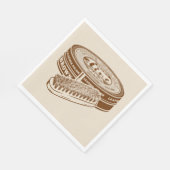 Bruine schoen polish tin servet (Hoek)