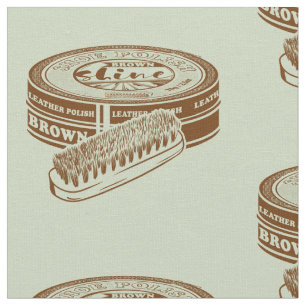 Bruine schoen polish tin stof