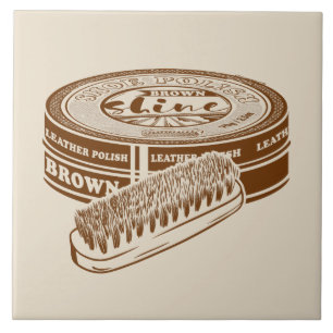 Bruine schoen polish tin tegeltje