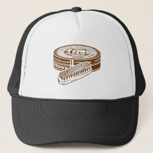 Bruine schoen polish tin trucker pet