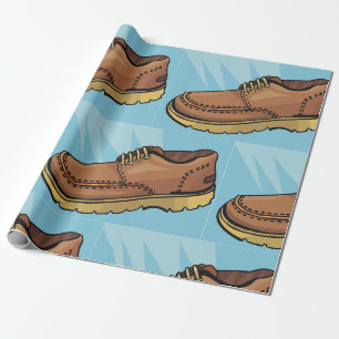 Bruine schoenen voetverzorgingswikkelpapier cadeaupapier