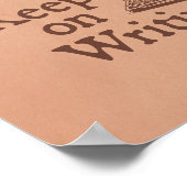 Bruine  schrijfmachine blijft schrijven poster (Hoek)