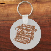  bruine schrijfmachine sleutelhanger (Voorkant)