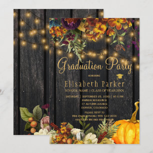 Bruine schuur hout herfst herfst afstudeerfeest kaart