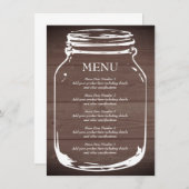 Bruine schuur hout mson potje bruiloft menu sjablo (Voorkant / Achterkant)