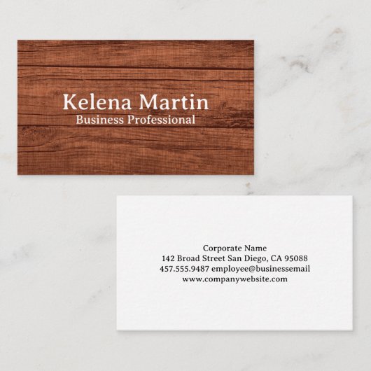 Bruine schuur Houten muur textuur Visitekaartje (Voorkant / Achterkant)