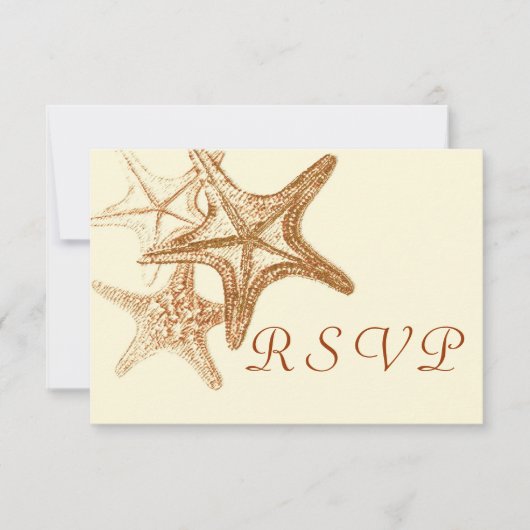 bruine seastar RSVP Kaartje (Voorkant)