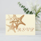 bruine seastar RSVP Kaartje (Staand voorkant)