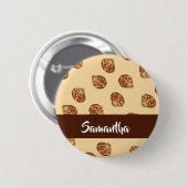 Bruine seizoensspieren ronde button 5,7 cm (Voorkant /achterkant)